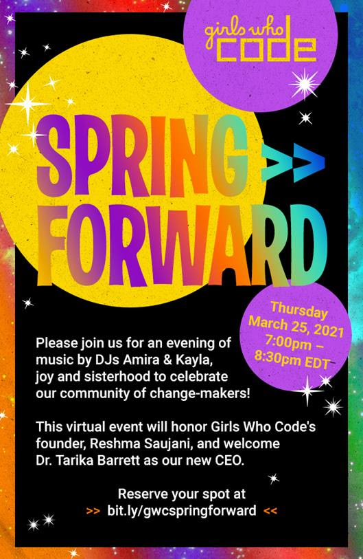 Spring Forward Girls Who Code event