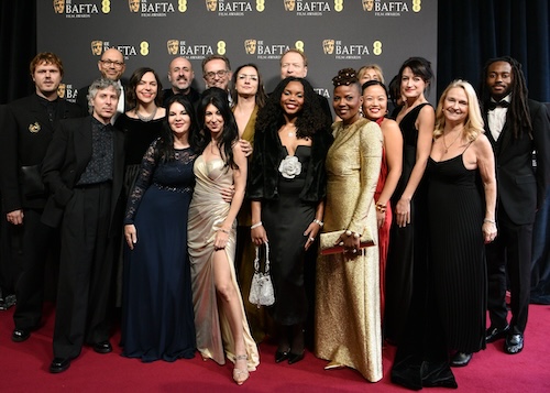 Daughters team in front of BAFTA step and repeat